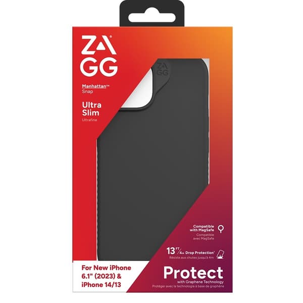 ZAGG iPhone 13/iPhone 14/iPhone 15 Kuori Manhattan Snap Musta
