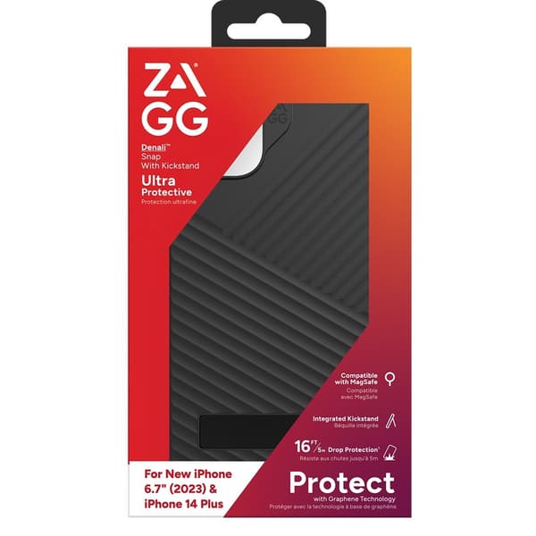 ZAGG iPhone 14 Plus/iPhone 15 Plus Kuori Denali Snap Kickstand Musta