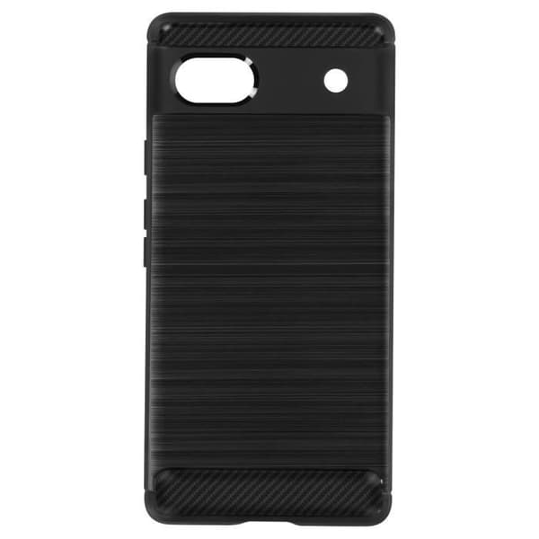 Google Pixel 6a fodral Förstärkt mjuk kolborstad effekt Svart