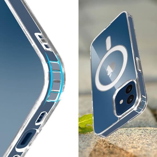 Skal till iPhone 12 och 12 Pro - AVIZAR - Magnetisk cirkel - Styv Transparent