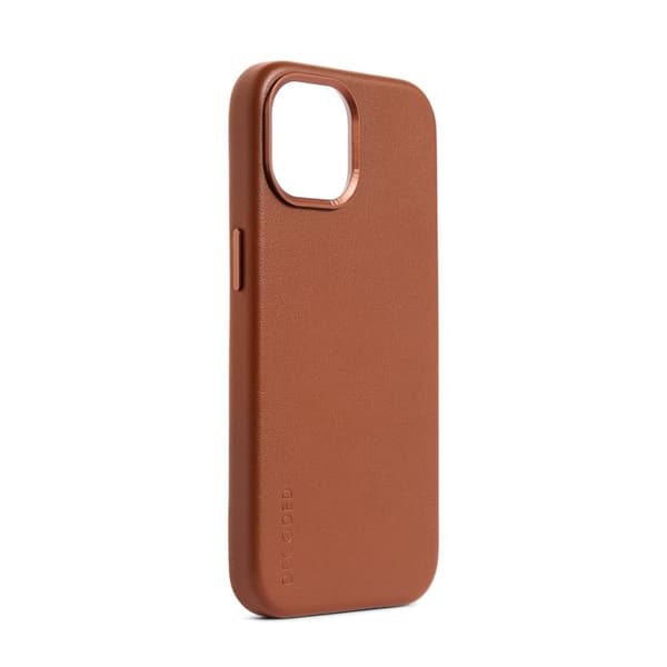 Decoded iPhone 15 Plus Cover Leather Backcover Tan