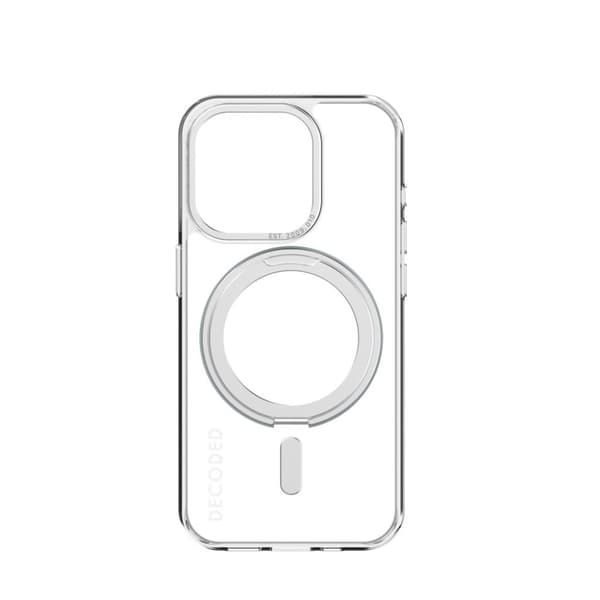 Decoded iPhone 15 Pro Kuori Recycled Plastic Transparant Loop Stand Back Cover Kirkas
