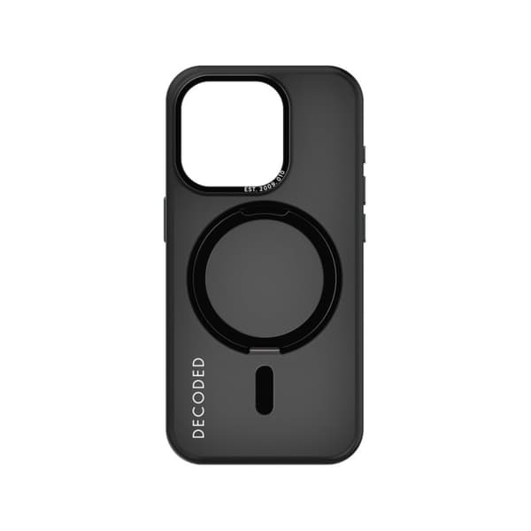 Decoded iPhone 15 Pro Kuori Recycled Plastic Transparant Loop Stand Back Cover Musta