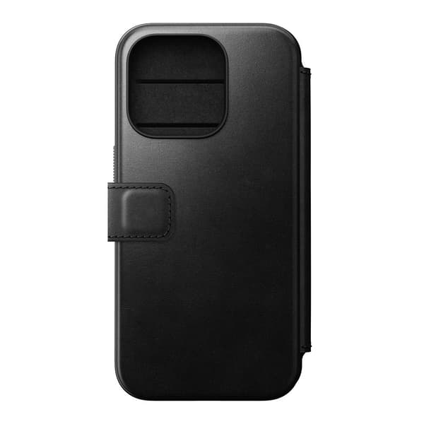 NOMAD iPhone 15 Pro Fodral Modern Leather Folio Horween Svart