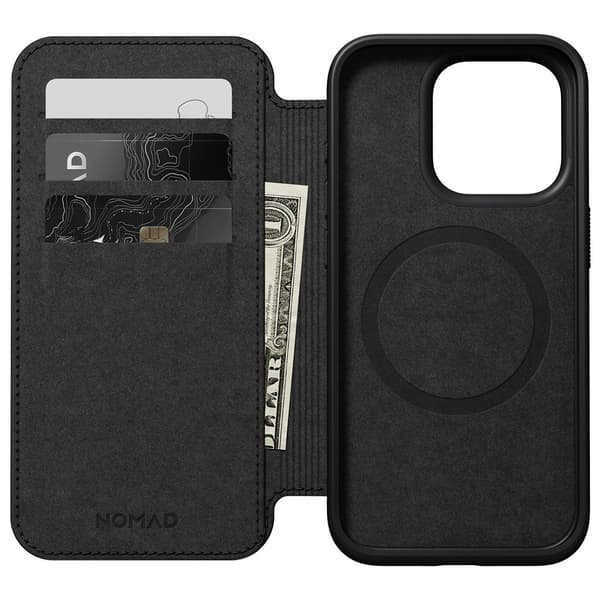 NOMAD iPhone 15 Pro Etui Modern Leather Folio Brun