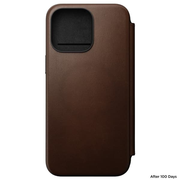 NOMAD iPhone 15 Pro Max Fodral Modern Leather Folio Brun