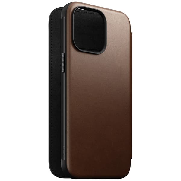 NOMAD iPhone 15 Pro Max Fodral Modern Leather Folio Brun