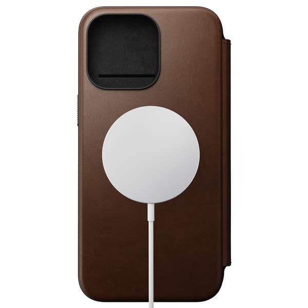 NOMAD iPhone 15 Pro Max Fodral Modern Leather Folio Brun