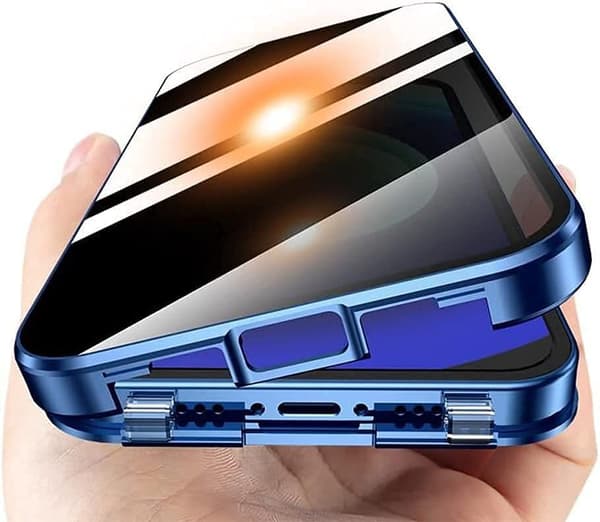 Dobbeltsidet spænde anti-kiggeri telefon cover magnetisk varmeafledning til iPhone iPhone 15 Pro Max