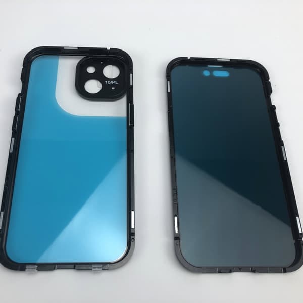 Dobbeltsidet spænde anti-kiggeri telefon cover magnetisk varmeafledning til iPhone iPhone 15