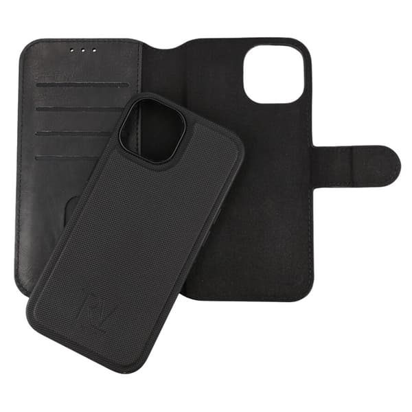 iPhone 15 Plånboksfodral Magnet Rvelon - Svart