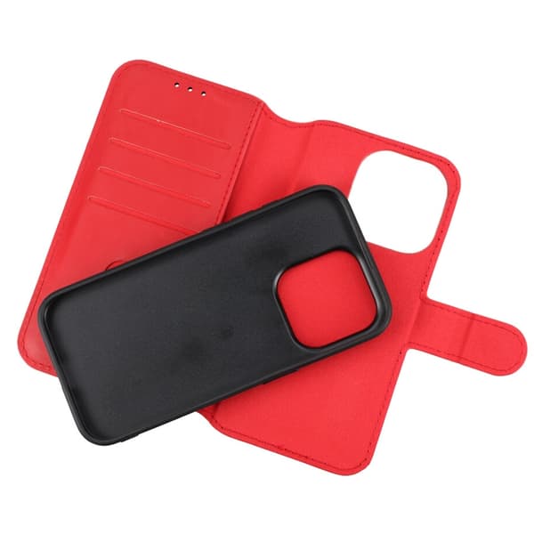 iPhone 15 Pro Plånboksfodral Magnet Rvelon - Röd