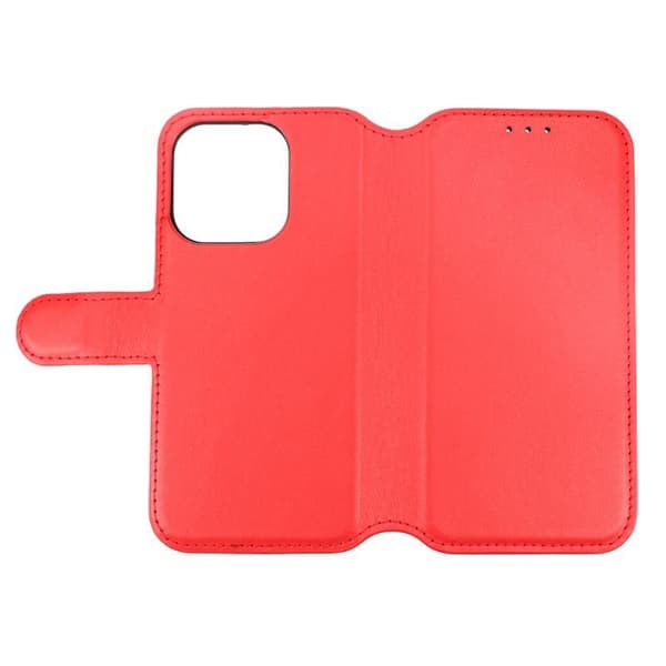 iPhone 15 Pro Plånboksfodral Läder Rvelon - Röd