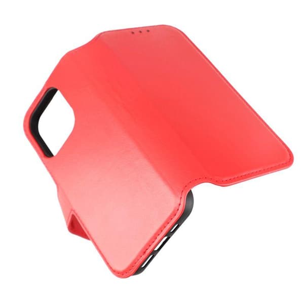 iPhone 15 Pro Plånboksfodral Läder Rvelon - Röd