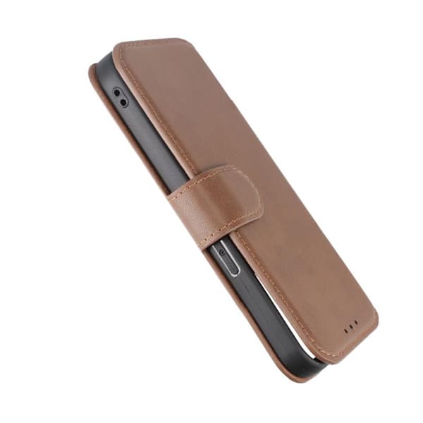 iPhone 15 Pro Plånboksfodral Läder Rvelon - Brun
