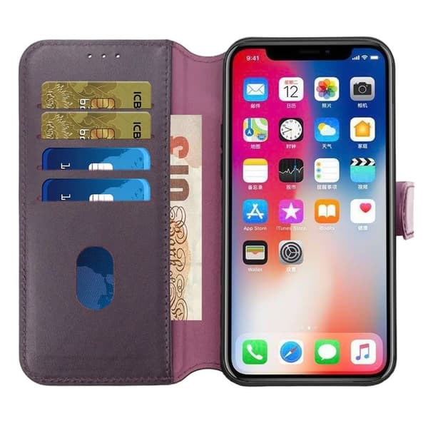 iPhone 15 Plånboksfodral Läder Rvelon - Lila