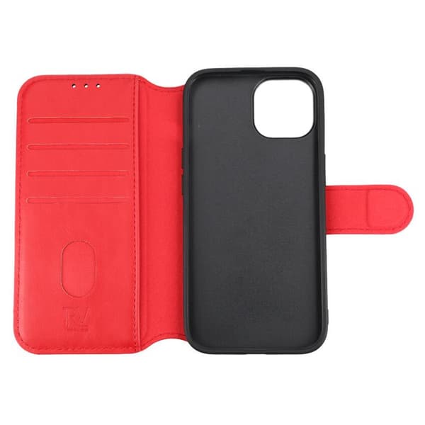 iPhone 15 Plånboksfodral Extra Kortfack Rvelon - Röd