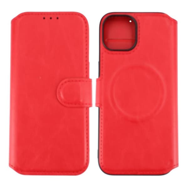 iPhone 15 Plånboksfodral Extra Kortfack Rvelon - Röd