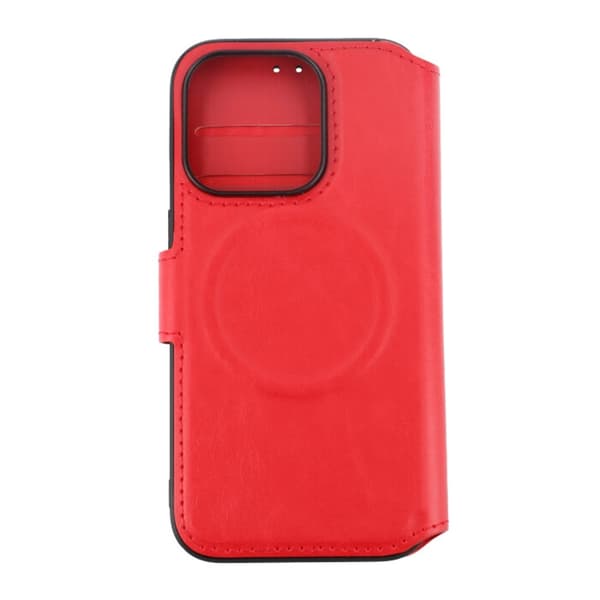 iPhone 15 Pro Plånboksfodral Extra Kortfack Rvelon - Röd