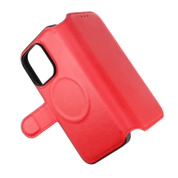 iPhone 15 Pro Plånboksfodral Extra Kortfack Rvelon - Röd