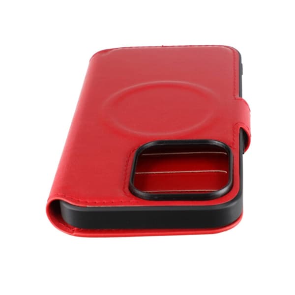 iPhone 15 Pro Plånboksfodral Extra Kortfack Rvelon - Röd