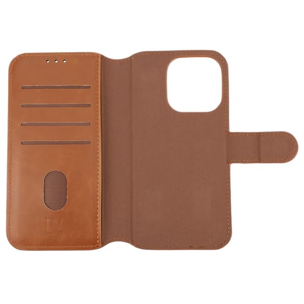 iPhone 15 Pro Plånboksfodral Magnet Rvelon - Brun