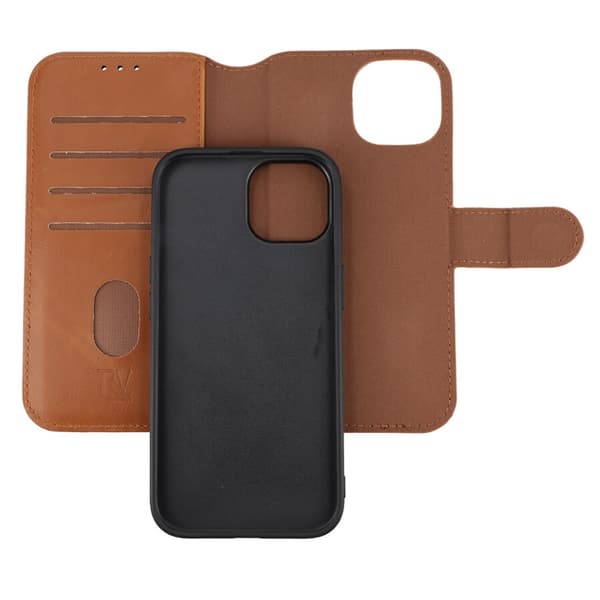 iPhone 15 Plånboksfodral Magnet Rvelon - Brun