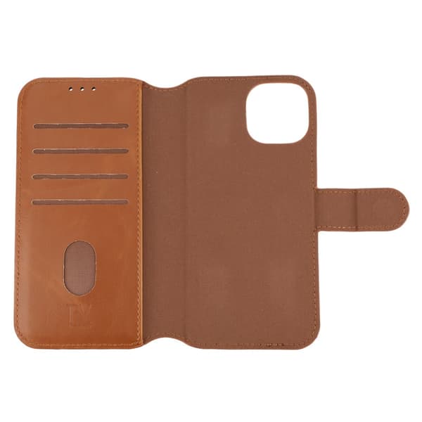 iPhone 15 Plånboksfodral Magnet Rvelon - Brun