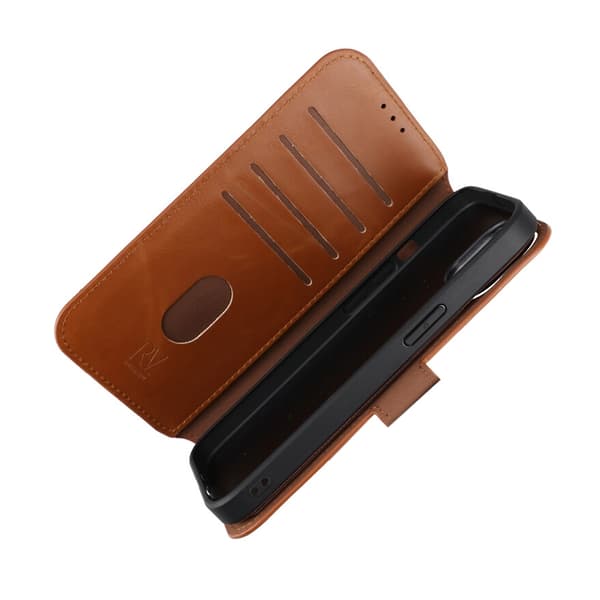 iPhone 15 Plånboksfodral Magnet Rvelon - Brun