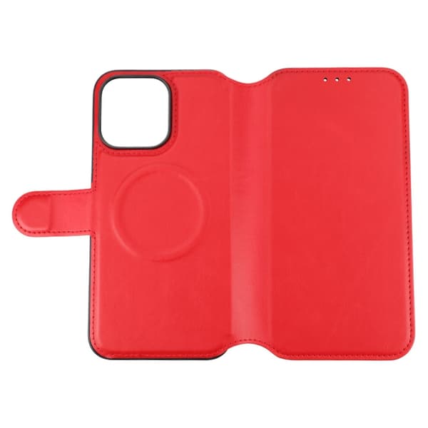 iPhone 15 Pro Max Plånboksfodral Extra Kortfack Rvelon - Röd