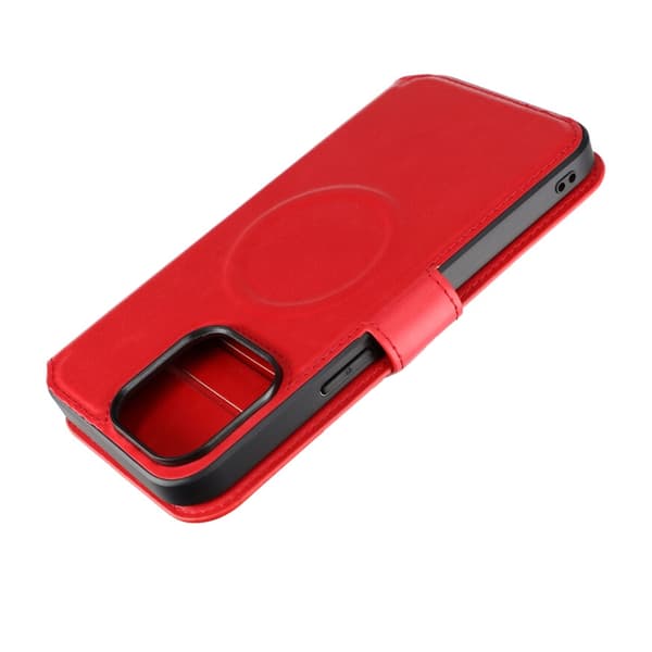 iPhone 15 Pro Max Plånboksfodral Extra Kortfack Rvelon - Röd
