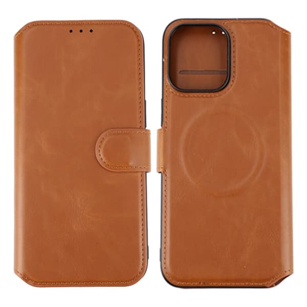 iPhone 15 Pro Max Plånboksfodral Extra Kortfack Rvelon - Brun