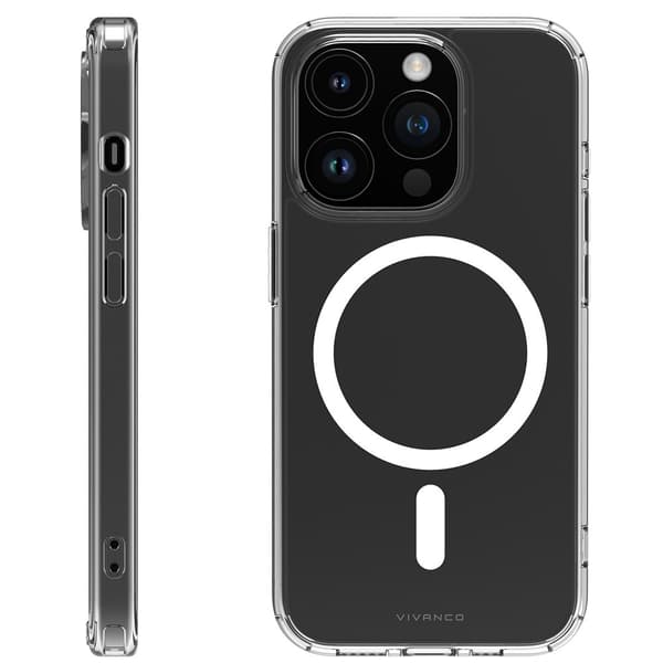 Vivanco iPhone 15 Pro Kuori Mag Steady Läpinäkyvä