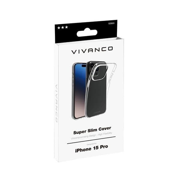Vivanco iPhone 15 Pro Skal Slim TPU Transparent