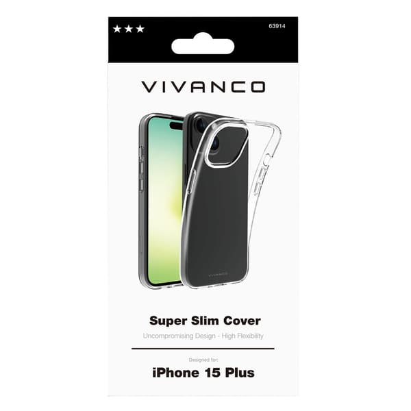 Vivanco iPhone 15 Pro Kuori Slim TPU Läpinäkyvä
