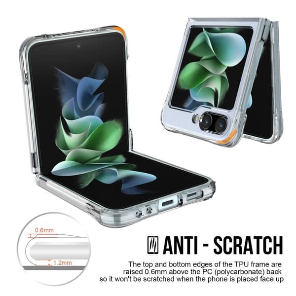 SKALO Samsung Z Flip5 TPU Clear Hybrid Cover - Gennemsigtig