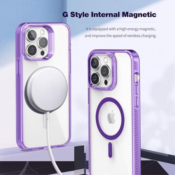 SKALO iPhone 15 Pro Väri Puskurin Magnet Suojakuori - Musta