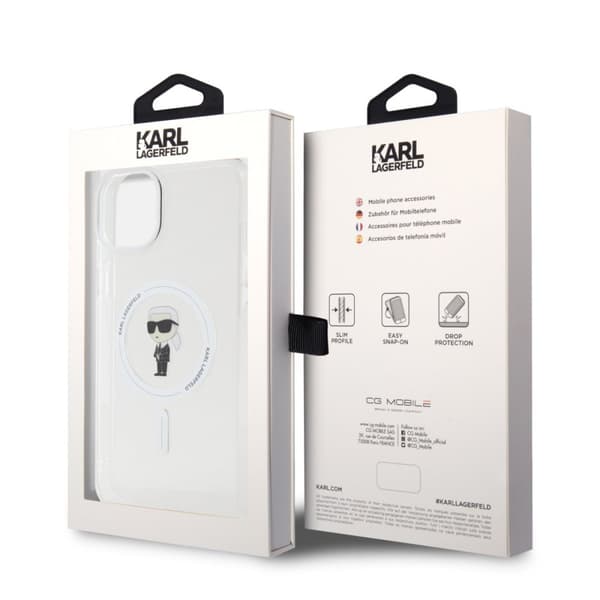 Karl Lagerfeld iPhone 15 Plus Kuori Ikonik MagSafe Läpinäkyvä