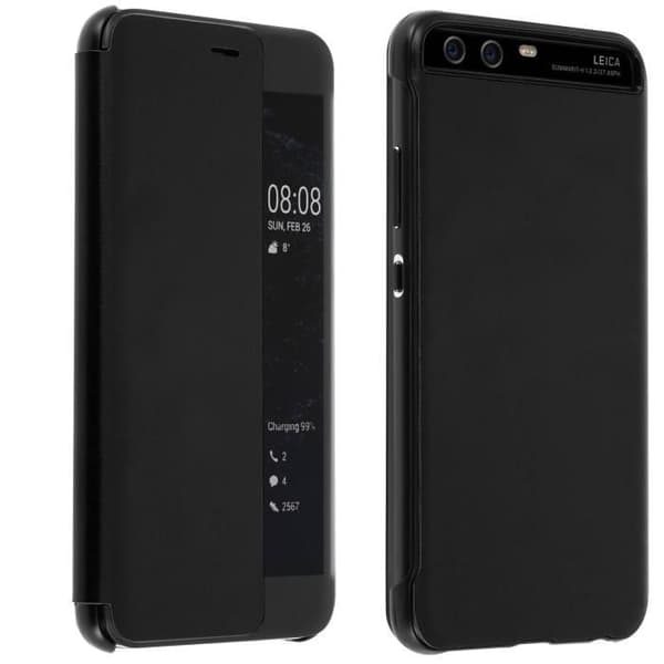 Etui Huawei P10 - AVIZAR - Skyddshölje Smart View - Svart - Hårdskal - Flik