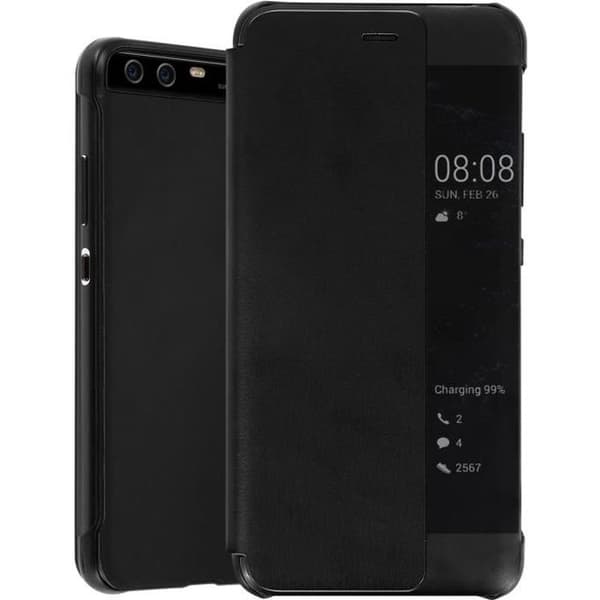 Etui Huawei P10 - AVIZAR - Skyddshölje Smart View - Svart - Hårdskal - Flik