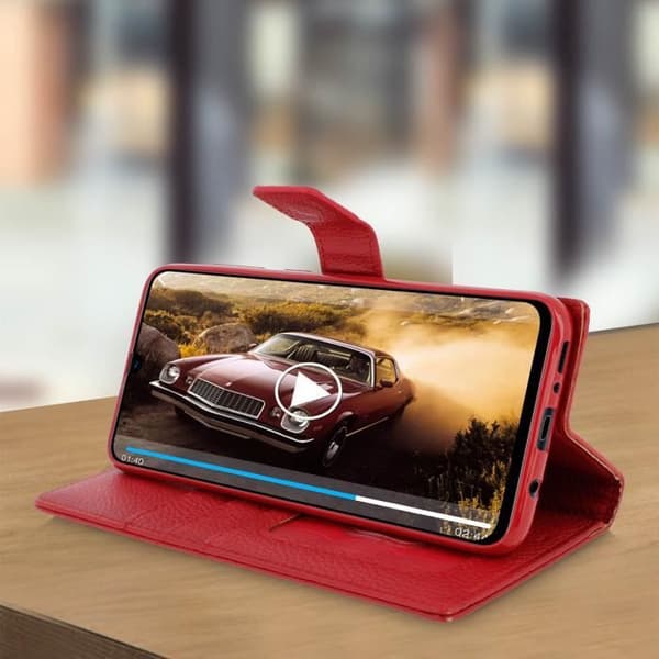 Skal till Samsung Galaxy A70 Fodral Kortplats Funktion Stöd röd