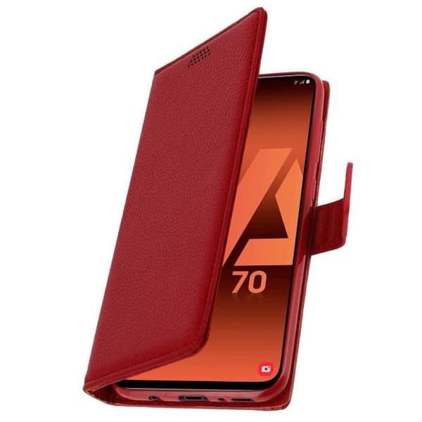 Skal till Samsung Galaxy A70 Fodral Kortplats Funktion Stöd röd