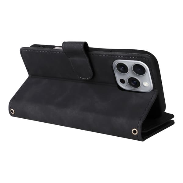 iPhone 15 Pro Max multifunktionelt pung etui Lynlås 8-rum