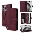 Miniatyrbillede 7 af 11: iPhone 15 Pro Max multifunktionelt pung etui Lynlås 8-rum
