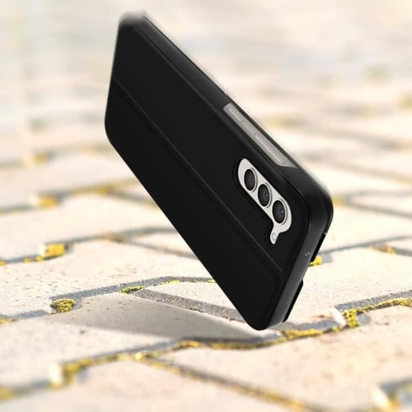 Samsung Galaxy S23 Fodral Window Time Display Video Support Svart