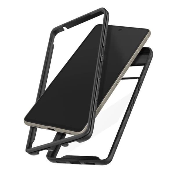Coque - AVIZAR - Google Pixel 7 - Antichock - Transparent hård baksida - Svart silikonram