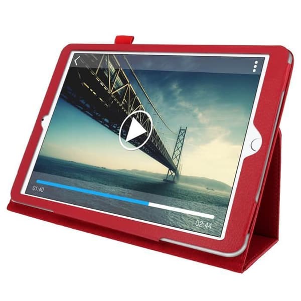 Housse Etui Clapet - AVIZAR - iPad 9.7 (2017) - Röd - Mjuk - Ställfunktion