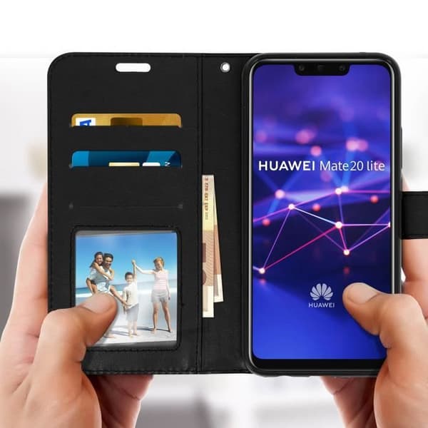 Housse - Huawei - Mate 20 lite - Ekologiskt läder - Plånbok - Videostöd