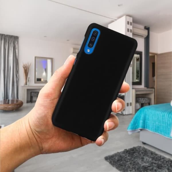 Coque - Samsung - Galaxy A50 - Stöttålig - Hård - Frostad svart