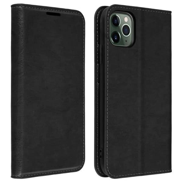Foliofodral - AVIZAR - iPhone 11 Pro Max - Äkta läder - Videostöd - 3 kortplatser